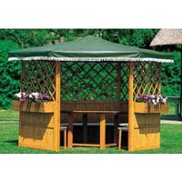 PROMADINO Pavillon »Marburg«, Sechseckdach, sechseckig, BxHxT: 309 x 211 x 309 cm – braun PROMADINO Pavillon »Marburg«, Sechseckdach, sechseckig, BxHxT: 309 x 211 x 309 cm – braun