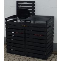 PROMADINO Mülltonnenbox, 130 x 111 x 63 cm (BxHxT), für 2 x 120 Liter Tonnen – grau PROMADINO Mülltonnenbox, 130 x 111 x 63 cm (BxHxT), für 2 x 120 Liter Tonnen – grau