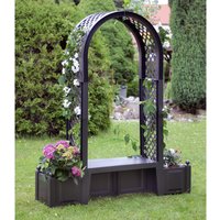 KHW Gartenbank »Brüssel«, Kunststoff, 2-Sitzer, BxHxT: 174 x 207 x 49 cm – grau KHW Gartenbank »Brüssel«, Kunststoff, 2-Sitzer, BxHxT: 174 x 207 x 49 cm – grau