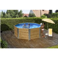 WEKA Achteckpool, grau/grün, BxHxL: 310 x 116 x 310 cm – beige WEKA Achteckpool, grau/grün, BxHxL: 310 x 116 x 310 cm – beige