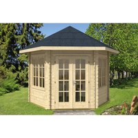 SKANHOLZ Pavillon »Madeira 2«, Spitzdach, sechseckig, BxT: 350 x 373 cm, inkl. Dacheindeckung – beige SKANHOLZ Pavillon »Madeira 2«, Spitzdach, sechseckig, BxT: 350 x 373 cm, inkl. Dacheindeckung – beige