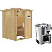 KARIBU Sauna »Ogershof«, inkl. 3.6 kW Saunaofen mit externer Steuerung, für 3 Personen – beige KARIBU Sauna »Ogershof«, inkl. 3.6 kW Saunaofen mit externer Steuerung, für 3 Personen – beige
