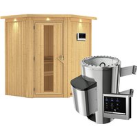 KARIBU Sauna »Tuckum«, inkl. 3.6 kW Saunaofen mit externer Steuerung, für 3 Personen – beige KARIBU Sauna »Tuckum«, inkl. 3.6 kW Saunaofen mit externer Steuerung, für 3 Personen – beige