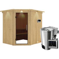 KARIBU Sauna »Talsen«, inkl. 3.6 kW Saunaofen mit externer Steuerung, für 3 Personen – beige KARIBU Sauna »Talsen«, inkl. 3.6 kW Saunaofen mit externer Steuerung, für 3 Personen – beige
