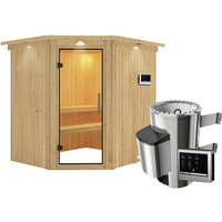 KARIBU Sauna »Talsen«, inkl. 3.6 kW Saunaofen mit externer Steuerung, für 3 Personen – beige KARIBU Sauna »Talsen«, inkl. 3.6 kW Saunaofen mit externer Steuerung, für 3 Personen – beige