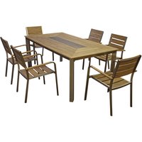 GARDEN PLEASURE Gartenmöbelset, 6 Sitzplätze, Aluminium – braun GARDEN PLEASURE Gartenmöbelset, 6 Sitzplätze, Aluminium – braun