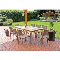 GARDEN PLEASURE Gartenmöbelset, 6 Sitzplätze, Aluminium/Polyrattan/Kunststoff/holz_polymer_werkstoffe_wpc – braun GARDEN PLEASURE Gartenmöbelset, 6 Sitzplätze, Aluminium/Polyrattan/Kunststoff/holz_polymer_werkstoffe_wpc – braun