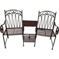 GARDEN PLEASURE Gartenbank »Rinjani«, Metall, 2-Sitzer, BxHxT: 157 x 99,5 x 70,5 cm – braun GARDEN PLEASURE Gartenbank »Rinjani«, Metall, 2-Sitzer, BxHxT: 157 x 99,5 x 70,5 cm – braun