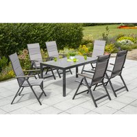 MERXX Gartenmöbelset »Trivero«, 6 Sitzplätze, Aluminium/Textil – braun | grau Rabatt: 20 % MERXX Gartenmöbelset »Trivero«, 6 Sitzplätze, Aluminium/Textil – braun | grau Rabatt: 20 %