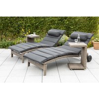 MERXX Gartenmöbelset »Andalusia«, Holz/Kunststoff, 4-teilig – grau MERXX Gartenmöbelset »Andalusia«, Holz/Kunststoff, 4-teilig – grau