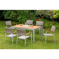 MERXX Gartenmöbelset »Silano«, 6 Sitzplätze, Aluminium/Kunststoff/Akazienholz – beige Rabatt: 13 % MERXX Gartenmöbelset »Silano«, 6 Sitzplätze, Aluminium/Kunststoff/Akazienholz – beige Rabatt: 13 %