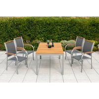 MERXX Gartenmöbelset »Siena«, 4 Sitzplätze, Aluminium/Akazienholz/Textil – silberfarben Rabatt: 20 % MERXX Gartenmöbelset »Siena«, 4 Sitzplätze, Aluminium/Akazienholz/Textil – silberfarben Rabatt: 20 %