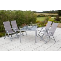 MERXX Gartenmöbelset »Taviano«, 4 Sitzplätze, Aluminium/Textil – silberfarben Rabatt: 20 % MERXX Gartenmöbelset »Taviano«, 4 Sitzplätze, Aluminium/Textil – silberfarben Rabatt: 20 %