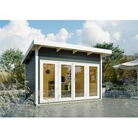 Mr. GARDENER Gartenhaus »Modern«, Holz, BxHxT: 392 x 252 x 250 cm (Außenmaße) – grau Mr. GARDENER Gartenhaus »Modern«, Holz, BxHxT: 392 x 252 x 250 cm (Außenmaße) – grau