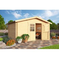 Mr. GARDENER Gartenhaus »Dantos«, Holz, BxHxT: 393,8 x 245.1 x 260 cm (Außenmaße) – beige Mr. GARDENER Gartenhaus »Dantos«, Holz, BxHxT: 393,8 x 245.1 x 260 cm (Außenmaße) – beige