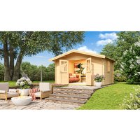 Mr. GARDENER Gartenhaus »Donau«, BxT: 380 x 280 cm (Aufstellmaße), Satteldach, Wandstärke 34mm – beige Mr. GARDENER Gartenhaus »Donau«, BxT: 380 x 280 cm (Aufstellmaße), Satteldach, Wandstärke 34mm – beige