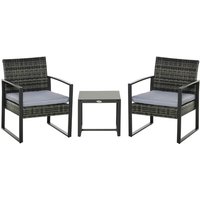 Outsunny Gartenmöbelset, Metall, 3-teilig – grau Outsunny Gartenmöbelset, Metall, 3-teilig – grau