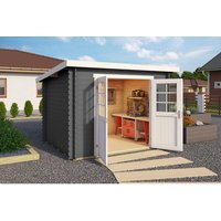 Mr. GARDENER Gartenhaus »Grenada«, Holz, BxHxT: 290 x 211 x 238,4 cm (Außenmaße) – grau Mr. GARDENER Gartenhaus »Grenada«, Holz, BxHxT: 290 x 211 x 238,4 cm (Außenmaße) – grau