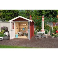 Mr. GARDENER Gartenhaus »Inn«, Holz, BxHxT: 241,1 x 234 x 260 cm (Außenmaße) – rot Mr. GARDENER Gartenhaus »Inn«, Holz, BxHxT: 241,1 x 234 x 260 cm (Außenmaße) – rot