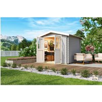 Mr. GARDENER Gartenhaus »Dänemark«, Holz, BxHxT: 271,3 x 222 x 260 cm (Außenmaße) – grau Mr. GARDENER Gartenhaus »Dänemark«, Holz, BxHxT: 271,3 x 222 x 260 cm (Außenmaße) – grau