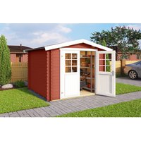 Mr. GARDENER Gartenhaus »Dänemark«, Holz, BxHxT: 271,4 x 222 x 260 cm (Außenmaße) – grau Mr. GARDENER Gartenhaus »Dänemark«, Holz, BxHxT: 271,4 x 222 x 260 cm (Außenmaße) – grau