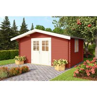 Mr. GARDENER Gartenhaus »Donau«, Holz, BxHxT: 424,4 x 245 x 348 cm (Außenmaße) – rot Mr. GARDENER Gartenhaus »Donau«, Holz, BxHxT: 424,4 x 245 x 348 cm (Außenmaße) – rot