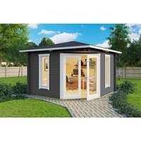 Mr. GARDENER Gartenhaus »Karlskrona«, Holz, BxHxT: 357,4 x 269 x 357,4 cm (Außenmaße) – grau Mr. GARDENER Gartenhaus »Karlskrona«, Holz, BxHxT: 357,4 x 269 x 357,4 cm (Außenmaße) – grau