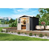 Mr. GARDENER Gartenhaus »Dänemark«, Holz, BxHxT: 271,3 x 222 x 260 cm (Außenmaße) – grau Mr. GARDENER Gartenhaus »Dänemark«, Holz, BxHxT: 271,3 x 222 x 260 cm (Außenmaße) – grau