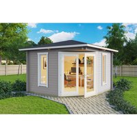 Mr. GARDENER Gartenhaus »Karlskrona«, Holz, BxHxT: 357,4 x 269 x 357,4 cm (Außenmaße) – grau Mr. GARDENER Gartenhaus »Karlskrona«, Holz, BxHxT: 357,4 x 269 x 357,4 cm (Außenmaße) – grau