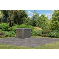 KARIBU Gartenhaus »Osterby 2 B«, BxHxT: 227 x 208,5 x 213 cm (Außenmaße inkl. Dachüberstand), Wandstärke 19 mm – grau KARIBU Gartenhaus »Osterby 2 B«, BxHxT: 227 x 208,5 x 213 cm (Außenmaße inkl. Dachüberstand), Wandstärke 19 mm – grau