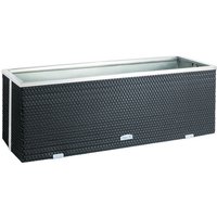 Wilk Pflanzgefäß, BxTxH: 98 x 25 x 34 cm, in Rattan-Optik, anthrazit – grau Wilk Pflanzgefäß, BxTxH: 98 x 25 x 34 cm, in Rattan-Optik, anthrazit – grau