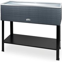 Wilk Kräuterbeet, BxHxT: 95 x 85 x 40 cm, in Rattan Optik, anthrazit – grau Wilk Kräuterbeet, BxHxT: 95 x 85 x 40 cm, in Rattan Optik, anthrazit – grau