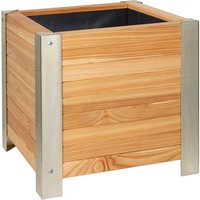 Wilk Pflanzkübel, 40 x 41 x 40 cm, Lärchenholz, Metallbeschläge pulverbeschichtet – braun Wilk Pflanzkübel, 40 x 41 x 40 cm, Lärchenholz, Metallbeschläge pulverbeschichtet – braun