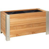 Wilk Pflanzkübel, 80 x 41 x 40 cm, Lärchenholz, Metallbeschläge pulverbeschichtet – braun Wilk Pflanzkübel, 80 x 41 x 40 cm, Lärchenholz, Metallbeschläge pulverbeschichtet – braun