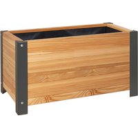 Wilk Pflanzkübel, 80 x 41 x 40 cm, Lärchenholz, Metallbeschläge pulverbeschichtet – braun Wilk Pflanzkübel, 80 x 41 x 40 cm, Lärchenholz, Metallbeschläge pulverbeschichtet – braun