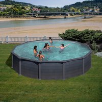 GRE Rundpool, grau, ØxH: 550 x 132 cm GRE Rundpool, grau, ØxH: 550 x 132 cm