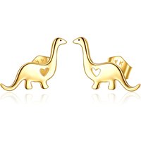 14K Gold Dinosaur Stud Earrings