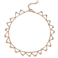 18K Silver & Gold & Rose Gold Sisters Single Chain Anklet For Women