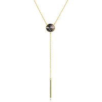 Gold Vermeil Circle Adjustable Y Necklace for Women
