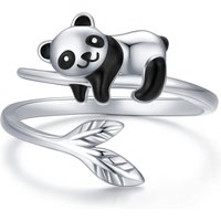 Sterling Silver Panda Open Ring