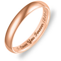 Sterling Silver with Rose Gold Plated Personalized Engraving Ring for Women