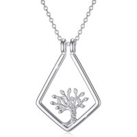 Sterling Silver Tree Of Life & Ring Holder Pendant Necklace