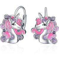 Sterling Silver Unicorn Lever-back Earrings