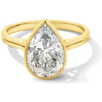 14K Gold 0.5 to 3 CT Pear Cut Lab Created Diamond Solitaire Custom Engagement Ring D-VVS1 3EX IGI Certified