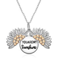 You are My Sunshine Sunflower Necklace in Rose Gold Sterling Silver