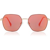 Geometric Full Rim Metal Men's Prescription Sunglasses Red Size 53 - SmartBuy Collection