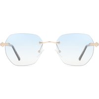 Geometric Rimless Metal Women’s Prescription Sunglasses Gold Size 53 - SmartBuy Collection