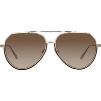 Linda Farrow BAYER LFL1472 C2 Men's Sunglasses Gold Size 61