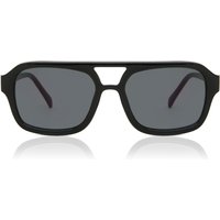 HANUKEii Curazao HK-013-01 Men's Sunglasses Black Size 53