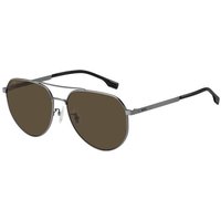 BOSS Boss 1473/F/SK Asian Fit R80/SP Men's Sunglasses Silver Size 61